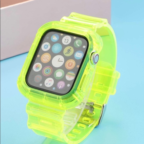 Sport Silicone Fluorescent clear band for Apple watch 48mm 40mm 42mm 44mm - Picture 6 of 7